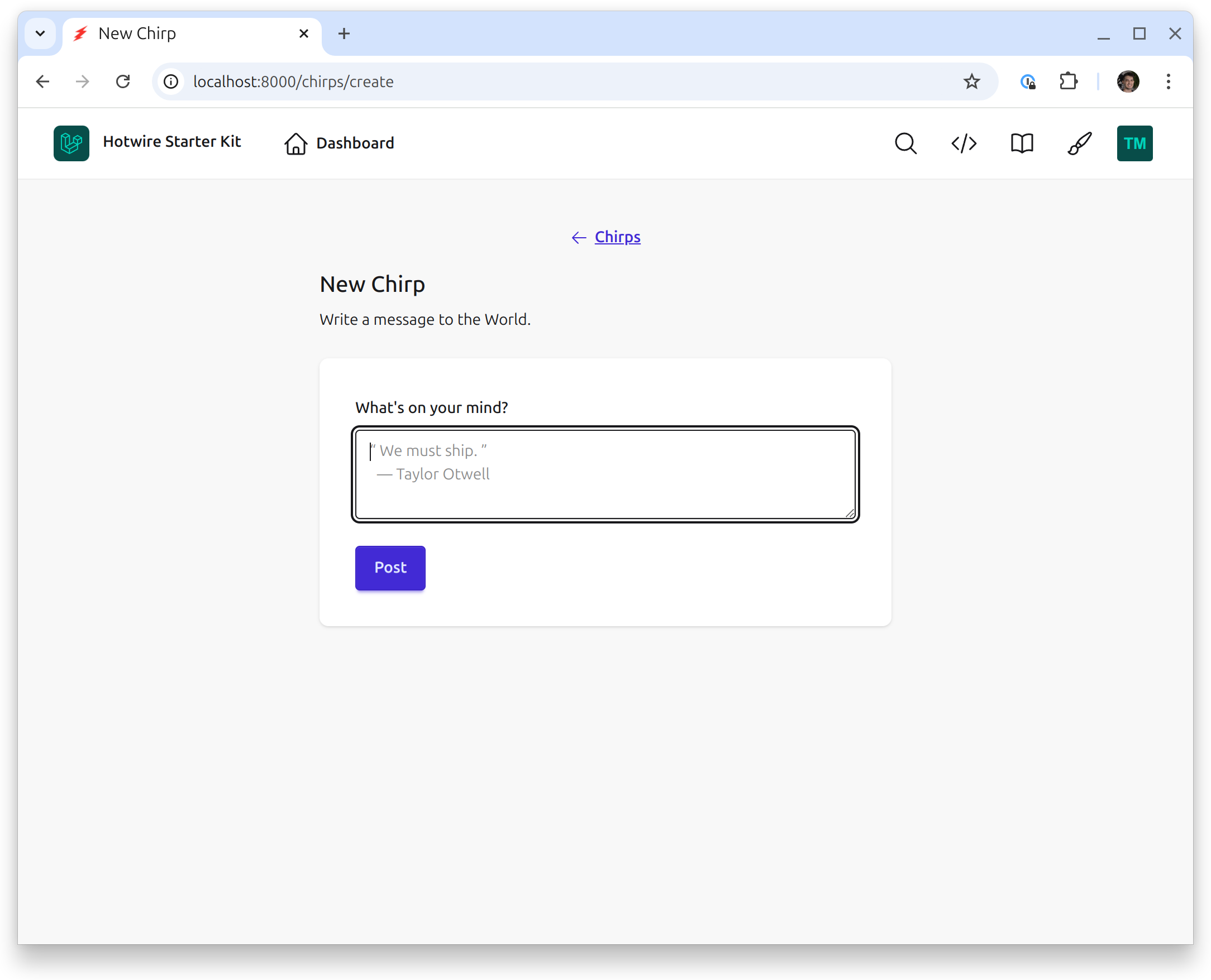 Creating Chirps Form