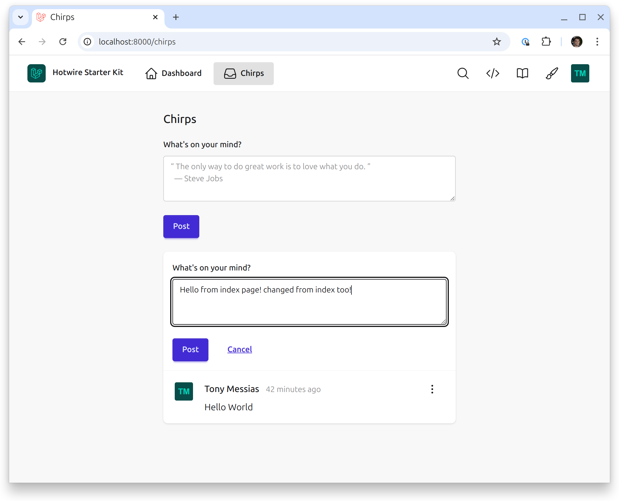 Hotwiring Editing Chirps