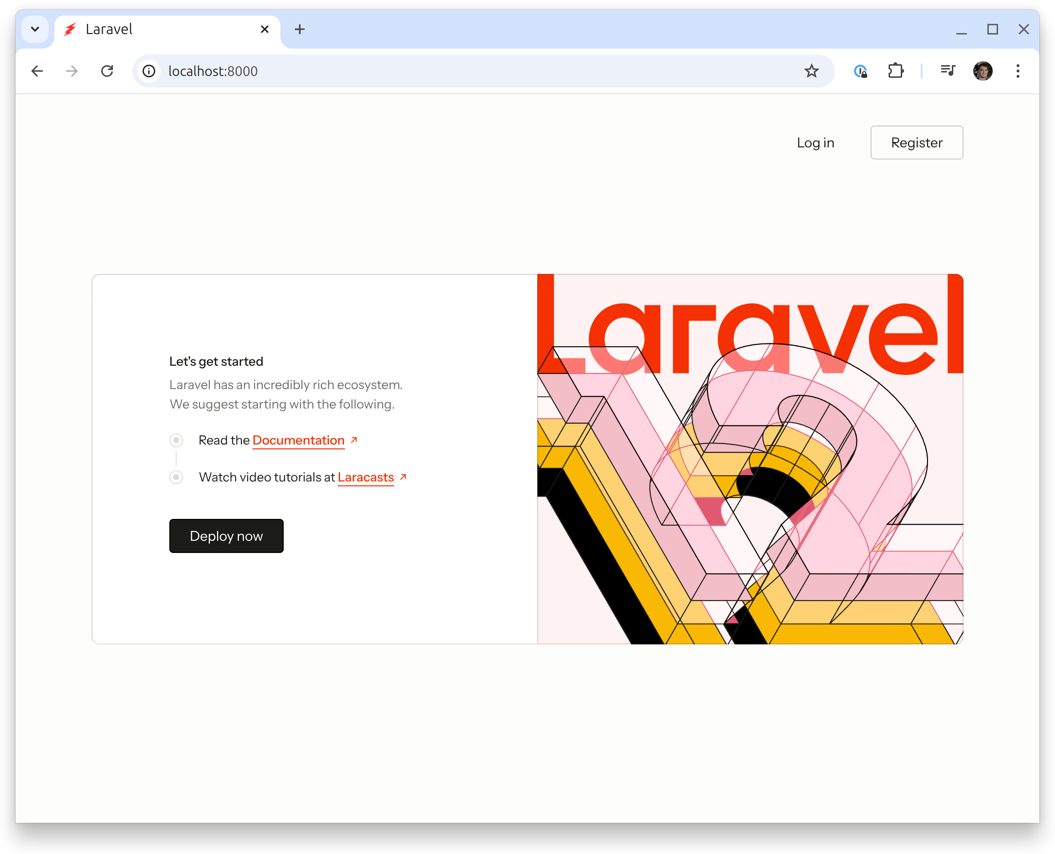 Laravel Welcome page