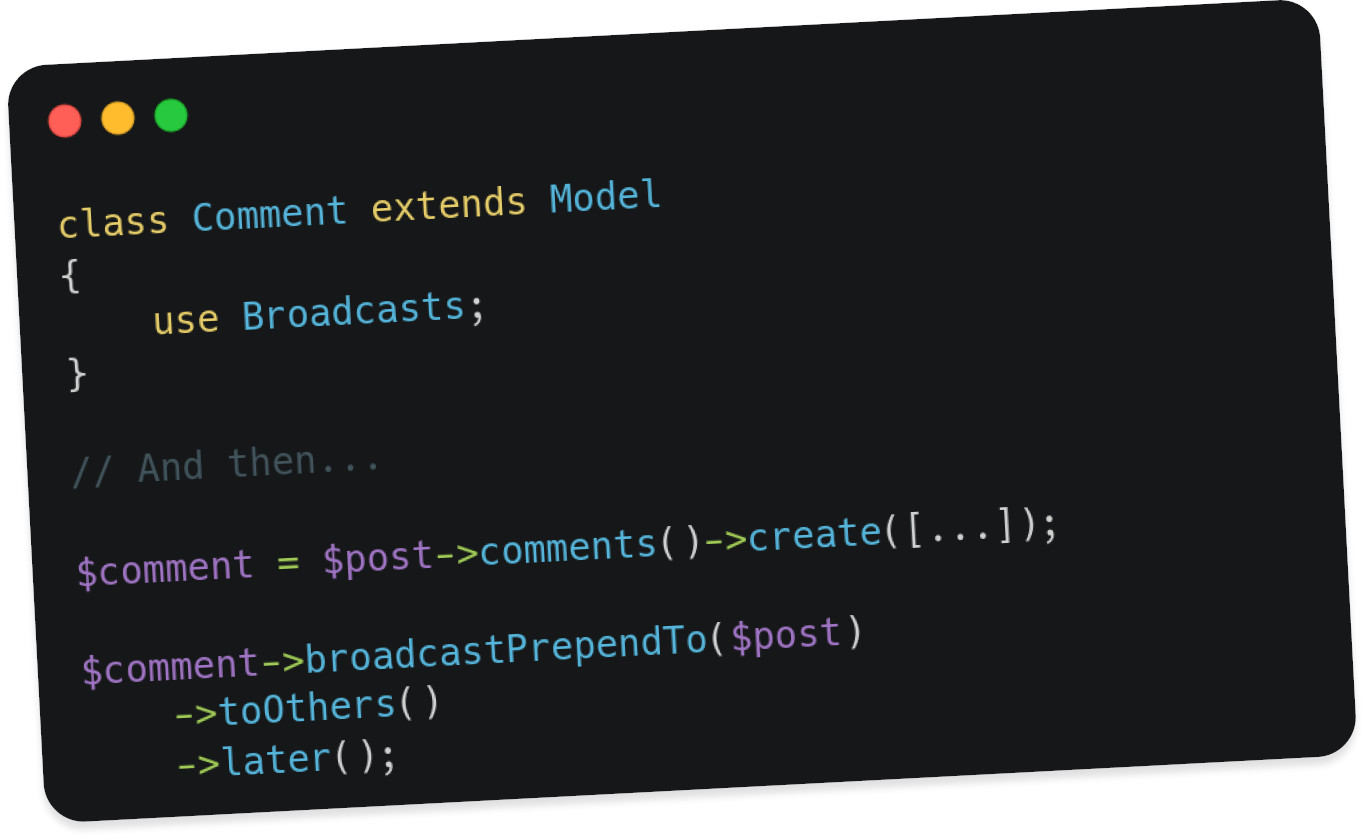 Example of broadcasting code using the lib.
